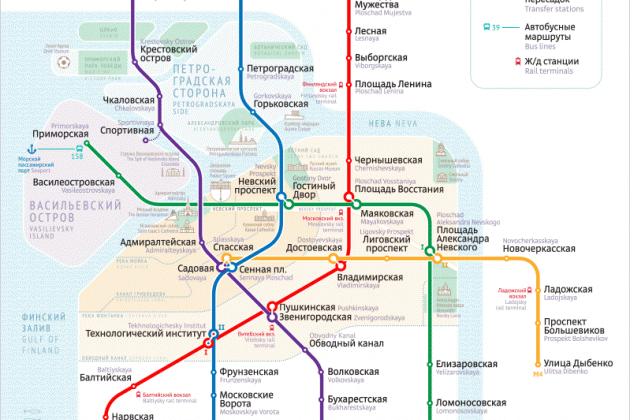 Схема метро Санкт-Петербурга от студии Артемия Лебедева вышла в окончательной редакции